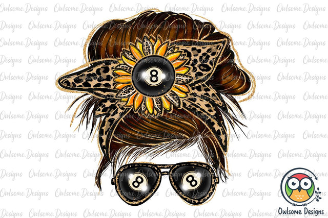 Billiard Messy Bun Sublimation Sublimation Owlsome.Designs 