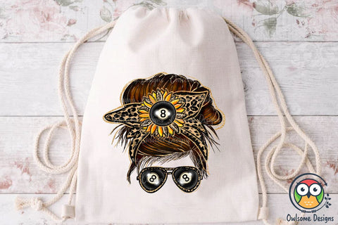 Billiard Messy Bun Sublimation Sublimation Owlsome.Designs 
