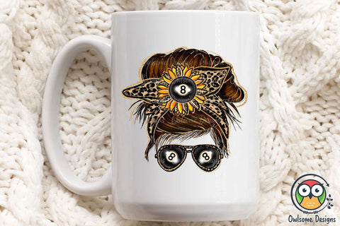 Billiard Messy Bun Sublimation Sublimation Owlsome.Designs 