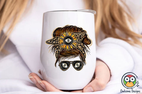 Billiard Messy Bun Sublimation Sublimation Owlsome.Designs 