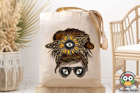 Billiard Messy Bun Sublimation Sublimation Owlsome.Designs 