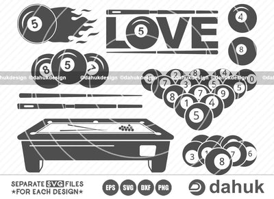 Billiard svg, Pool SVG, Billiard icon, Billiard vector, Pin on billiards, Pool table, Cut file for silhouette, svg, eps, dxf, png, clipart cricut design space, vinyl cut files SVG dahukdesign 