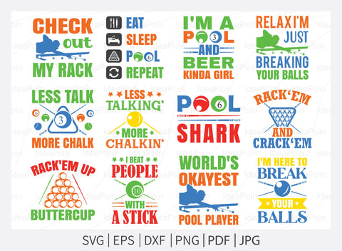 Billiards Pool SVG File, Billiards Pool Designs Bundle, Billiards Cut files, Billiards Pool Bundle, Billiards Cricut, Billiards Clipart SVG Dinvect 