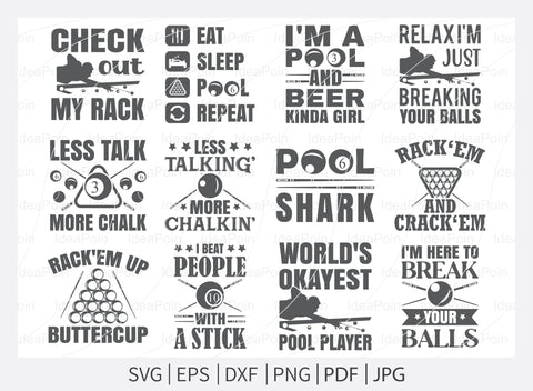 Billiards Pool SVG File, Billiards Pool Designs Bundle, Billiards Cut files, Billiards Pool Bundle, Billiards Cricut, Billiards Clipart SVG Dinvect 