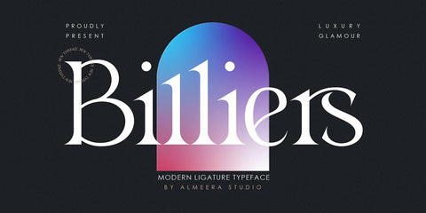 Billiers | Modern Ligature Typeface Font studioalmeera 