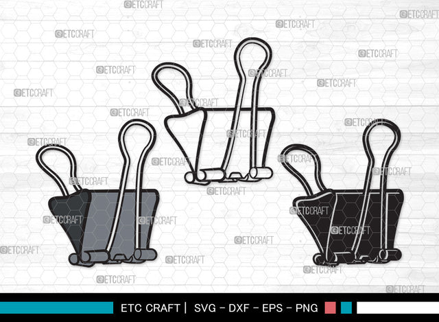 Binder Clip Clipart SVG Cut File | Binder Clip SVG | School Supplies Svg | Work Paperclip Svg | Paperclip Svg | Bulldog Clip SVG ETC Craft 