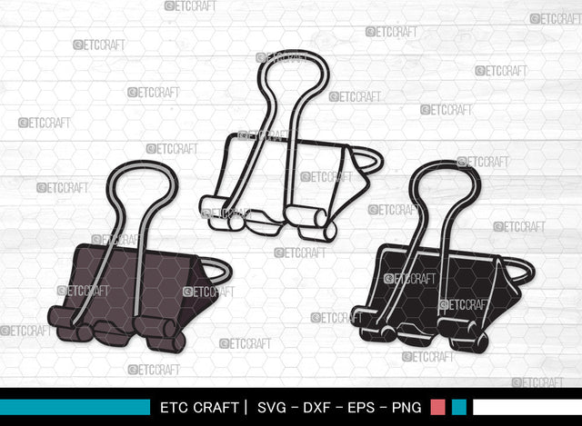 Binder Clip Clipart SVG Cut File | Binder Clip SVG | School Supplies Svg | Work Paperclip Svg | Paperclip Svg | Bulldog Clip SVG ETC Craft 