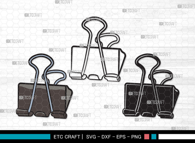 Binder Clip Clipart SVG Cut File | Binder Clip SVG | School Supplies Svg | Work Paperclip Svg | Paperclip Svg | Bulldog Clip SVG ETC Craft 