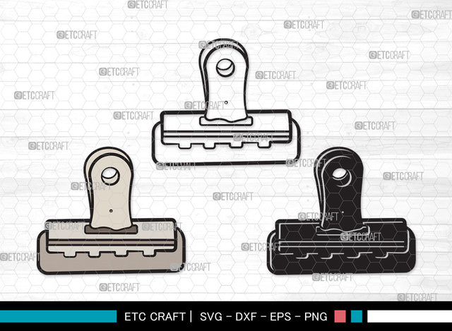 Binder Clip Clipart SVG Cut File | Binder Clip SVG | School Supplies Svg | Work Paperclip Svg | Paperclip Svg | Bulldog Clip SVG ETC Craft 