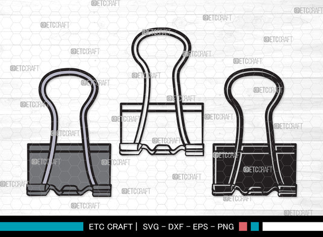Binder Clip Clipart SVG Cut File | Binder Clip SVG | School Supplies Svg | Work Paperclip Svg | Paperclip Svg | Bulldog Clip SVG ETC Craft 