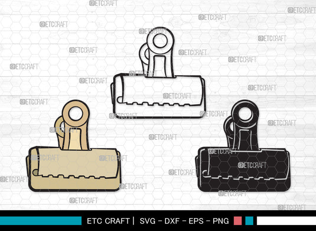 Binder Clip Clipart SVG Cut File | Binder Clip SVG | School Supplies Svg | Work Paperclip Svg | Paperclip Svg | Bulldog Clip SVG ETC Craft 