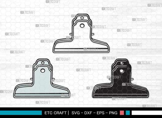 Binder Clip Clipart SVG Cut File | Binder Clip SVG | School Supplies Svg | Work Paperclip Svg | Paperclip Svg | Bulldog Clip SVG ETC Craft 