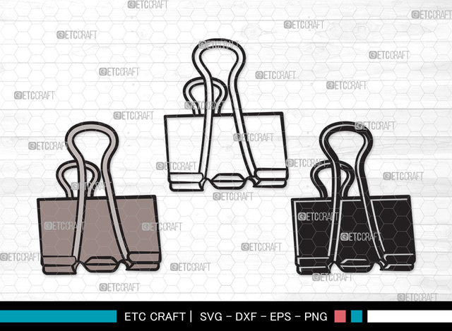 Binder Clip Clipart SVG Cut File | Binder Clip SVG | School Supplies Svg | Work Paperclip Svg | Paperclip Svg | Bulldog Clip SVG ETC Craft 