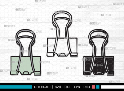 Binder Clip Clipart SVG Cut File | Binder Clip SVG | School Supplies Svg | Work Paperclip Svg | Paperclip Svg | Bulldog Clip SVG ETC Craft 