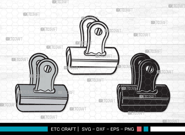 Binder Clip Clipart SVG Cut File | Binder Clip SVG | School Supplies Svg | Work Paperclip Svg | Paperclip Svg | Bulldog Clip SVG ETC Craft 
