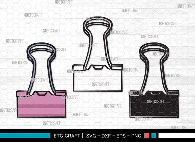 Binder Clip Clipart SVG Cut File | Binder Clip SVG | School Supplies Svg | Work Paperclip Svg | Paperclip Svg | Bulldog Clip SVG ETC Craft 