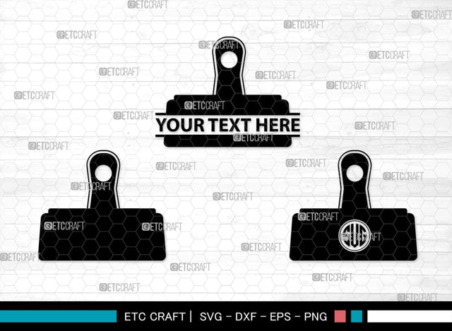 Binder Clip Monogram, Binder Clip Silhouette, Binder Clip SVG, School Supplies Svg, Work Paper Clip Svg, Paperclips Svg, Bulldog Clip Svg, SB00468 SVG ETC Craft 