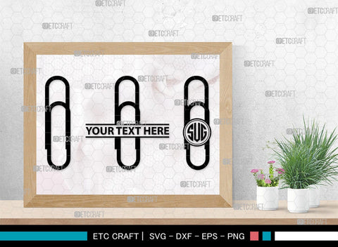 Binder Clip Monogram, Binder Clip Silhouette, Binder Clip SVG, School Supplies Svg, Work Paper Clip Svg, Paperclips Svg, Bulldog Clip Svg, SB00468 SVG ETC Craft 