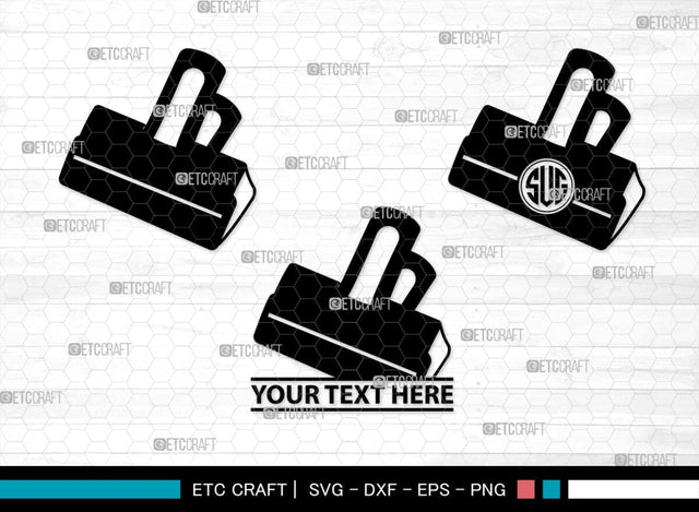Binder Clip Monogram, Binder Clip Silhouette, Binder Clip SVG, School Supplies Svg, Work Paper Clip Svg, Paperclips Svg, Bulldog Clip Svg, SB00468 SVG ETC Craft 