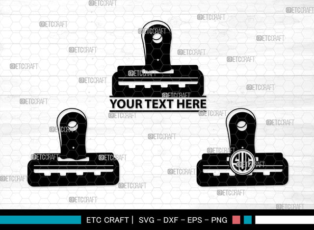 Binder Clip Monogram, Binder Clip Silhouette, Binder Clip SVG, School Supplies Svg, Work Paper Clip Svg, Paperclips Svg, Bulldog Clip Svg, SB00468 SVG ETC Craft 