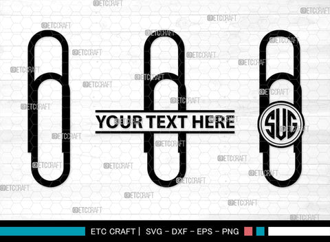 Binder Clip Monogram, Binder Clip Silhouette, Binder Clip SVG, School Supplies Svg, Work Paper Clip Svg, Paperclips Svg, Bulldog Clip Svg, SB00468 SVG ETC Craft 
