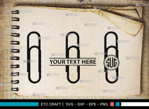 Binder Clip Monogram, Binder Clip Silhouette, Binder Clip SVG, School Supplies Svg, Work Paper Clip Svg, Paperclips Svg, Bulldog Clip Svg, SB00468 SVG ETC Craft 