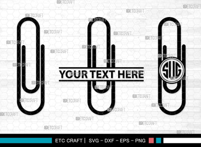 Binder Clip Monogram, Binder Clip Silhouette, Binder Clip SVG, School Supplies Svg, Work Paper Clip Svg, Paperclips Svg, Bulldog Clip Svg, SB00468 SVG ETC Craft 