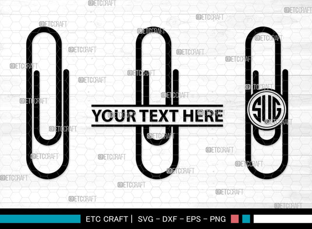 Binder Clip Monogram, Binder Clip Silhouette, Binder Clip SVG, School Supplies Svg, Work Paper Clip Svg, Paperclips Svg, Bulldog Clip Svg, SB00468 SVG ETC Craft 
