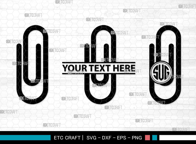 Binder Clip Monogram, Binder Clip Silhouette, Binder Clip SVG, School Supplies Svg, Work Paper Clip Svg, Paperclips Svg, Bulldog Clip Svg, SB00468 SVG ETC Craft 