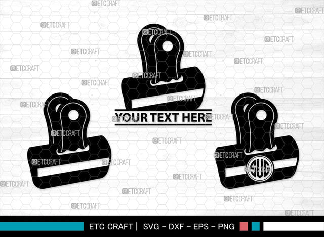 Binder Clip Monogram, Binder Clip Silhouette, Binder Clip SVG, School Supplies Svg, Work Paper Clip Svg, Paperclips Svg, Bulldog Clip Svg, SB00468 SVG ETC Craft 
