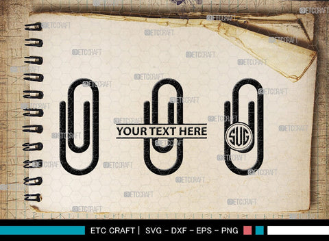 Binder Clip Monogram, Binder Clip Silhouette, Binder Clip SVG, School Supplies Svg, Work Paper Clip Svg, Paperclips Svg, Bulldog Clip Svg, SB00468 SVG ETC Craft 