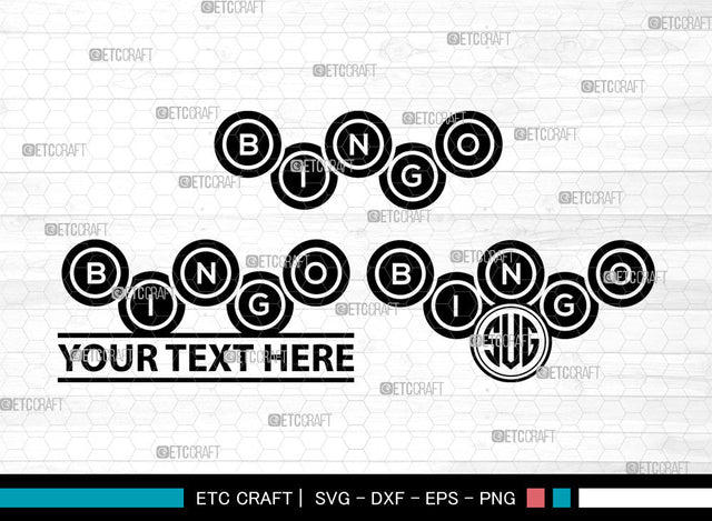 Bingo Icons Monogram, Bingo Svg, Gambling Svg, Bingos, Bingo Ball, Bingo Monogram, Icon Monogram, Svg Cut File, Dxf, Eps, Png, SVG ETC Craft 