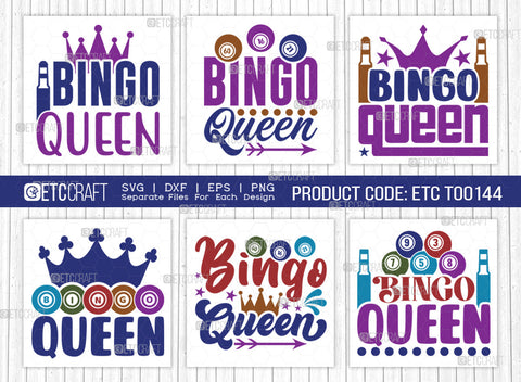 Bingo Queen SVG Bundle, Bingo Svg, Bingo gift Svg, Bingo Games Svg, Crazy Bingo Svg, Bingo Quotes, ETC T00144 SVG ETC Craft 