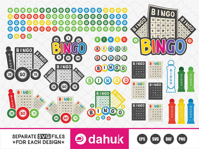 Bingo SVG, Bingo 75 Balls SVG, Bingo Cards SVG, Bingo Dauber Svg SVG dahukdesign 