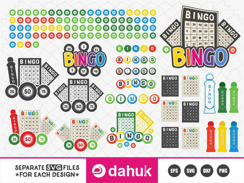 Bingo SVG, Bingo 75 Balls SVG, Bingo Cards SVG, Bingo Dauber Svg SVG dahukdesign 