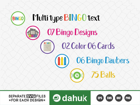 Bingo SVG, Bingo 75 Balls SVG, Bingo Cards SVG, Bingo Dauber Svg SVG dahukdesign 