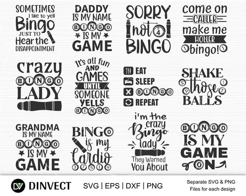 Bingo SVG, Bingo designs bundle, Bingo shirt design SVG, Bingo cutting file, Bingo typography, gift for bingo player svg, Bingo lover svg SVG Dinvect 