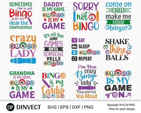 Bingo SVG, Bingo designs bundle, Bingo shirt design SVG, Bingo cutting file, Bingo typography, gift for bingo player svg, Bingo lover svg SVG Dinvect 