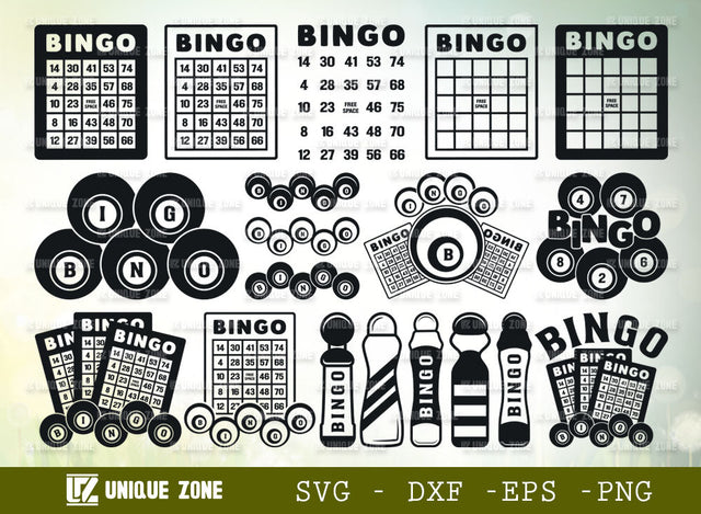 Bingo SVG Bundle, Bingo Card Svg, Bingo Balls Svg, Bingo Dauber Svg, Numbers Svg, Game Svg SVG Unique Zone 