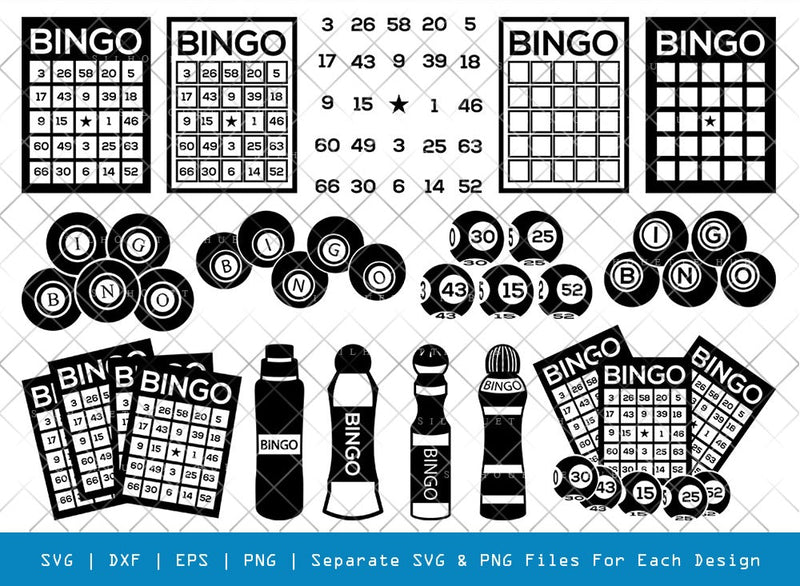 Bingo SVG Cut Files | Bingo Silhouette | Bingo Card Svg | Bingo Balls ...