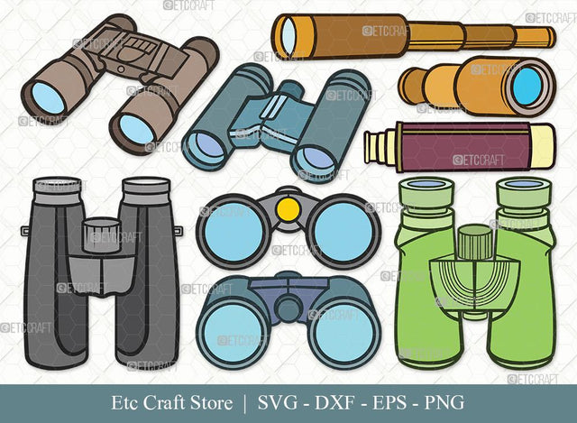 Binocular Clipart SVG Cut File | Binocular SVG | Telescope Svg | Pocket Binoculars Svg | Antique Binoculars Svg Bundle SVG ETC Craft 