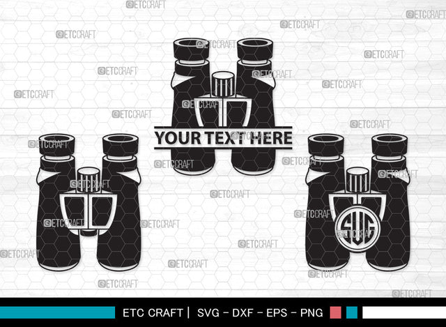 Binocular Monogram SVG | Binocular SVG | Telescope Svg | Pocket Binoculars Svg | Binocular Monogram SVG ETC Craft 