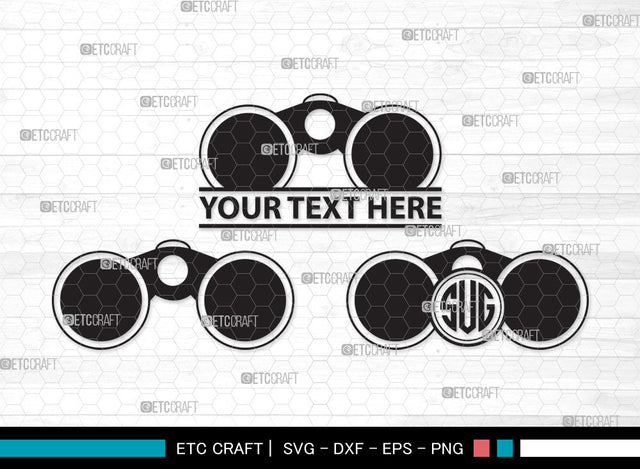Binocular Monogram SVG | Binocular SVG | Telescope Svg | Pocket Binoculars Svg | Binocular Monogram SVG ETC Craft 
