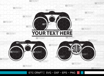 Binocular Monogram SVG | Binocular SVG | Telescope Svg | Pocket Binoculars Svg | Binocular Monogram SVG ETC Craft 