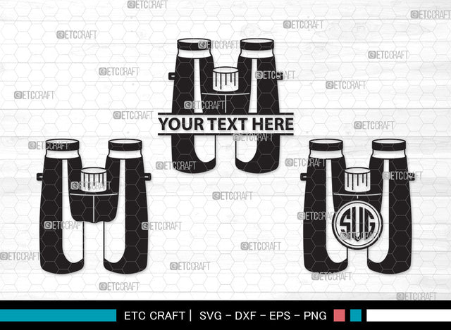 Binocular Monogram SVG | Binocular SVG | Telescope Svg | Pocket Binoculars Svg | Binocular Monogram SVG ETC Craft 