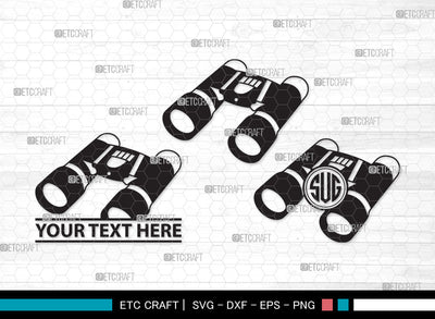 Binocular Monogram SVG | Binocular SVG | Telescope Svg | Pocket Binoculars Svg | Binocular Monogram SVG ETC Craft 