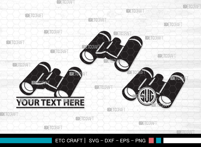 Binocular Monogram SVG | Binocular SVG | Telescope Svg | Pocket Binoculars Svg | Binocular Monogram SVG ETC Craft 