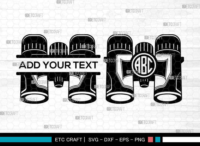 Binocular Monogram SVG, Watching Gear Svg, Telescope Svg, Split Monogram Svg SVG ETC Craft 