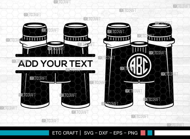 Binocular Monogram SVG, Watching Gear Svg, Telescope Svg, Split Monogram Svg SVG ETC Craft 