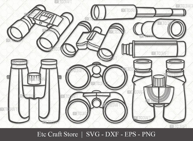 Binocular Outline SVG Cut File | Binocular SVG | Telescope Svg | Pocket Binoculars Svg | Antique Binoculars Svg Bundle SVG ETC Craft 